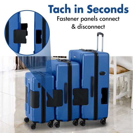TACH Connectable Luggage Carry-on + Medium + Large Hard shell | Midnight Blue