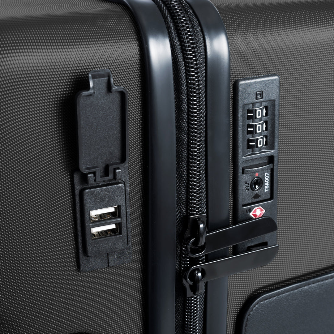 TACH Connectable Luggage Carry-on + Medium + Large Hard shell | Black