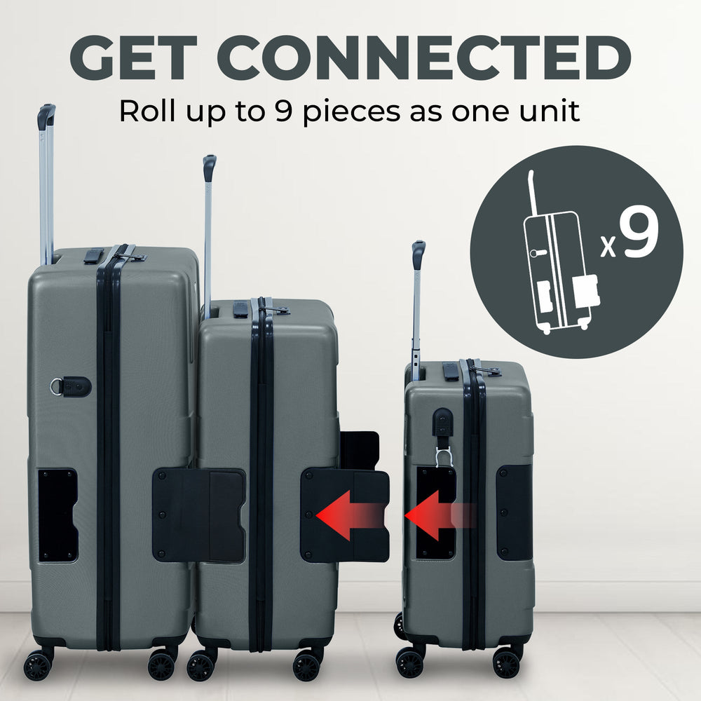 TACH Connectable Luggage Carry-on + Medium + Large Hard shell | Grey